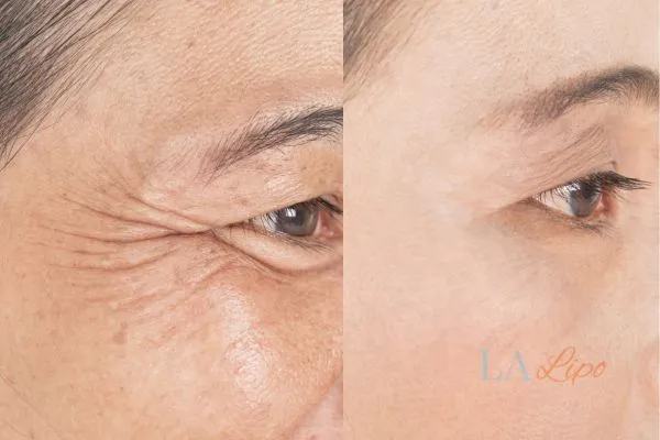 Before and after results of woman - HI-fu wrinkles reduction treatment West Acton